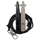 ACME Hundepfeife No. 211,5 mit Pfeifenband | Im Doppelpack | 2 Pfeifen inklusive 2 Bänder | Ideal für den Rückruf - Laut und weitreichend (Black + Mink)