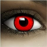 FXCONTACTS Farbige Kontaktlinsen Halloween Rot VOLTURI VAMPIR + Tattoos, 2 Stück (1 Paar), Ohne Sehstärke, leicht einzusetzende rote Linsen, 2 x farbige Kontaktlinse für Cosplay,
