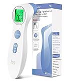 Fieberthermometer für Babys, Kinder und Erwachsene, kontaktloses Stirnthermometer Infrarot Digital Thermometer mit sofortiger genauer Ablesung, Fieberalarm, weiß