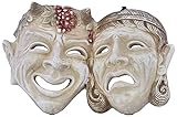 Masken-Komödie und Tragödie Happy Traurig griechisches Theater Symbol Wanddekoration Steing