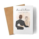 Kiddle-Design Personalisierte Hochzeitskarte | Karte zur Hochzeit mit Namen | Brautpaar Grußkarte Paar Hochzeitstag goldene & silberne H