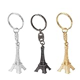 LUOEM Eiffelturm Anhänger. 12pcs Retro Schlüsselanhänger Eiffelturm Schlüsselanhänger Mini Anhänger Dekorationen (Golden/Silber/Bronze) Keychain Anhäng