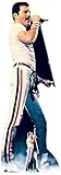 Star Cutouts CS700 Lebensgröße Papp-Figur von Freddie Mercury 1982 Farbe mit freistehendem Aufsteller, perfekt für Fans, Partys, Sammler und Veranstaltungen, mehrfarbig