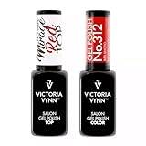 Victoria Vynn Gel-Nagellack-Set - UV/LED Soak Off Gel, Rot & Red Shoto, Kein Abwischen, Langanhaltender Top Coat, Gelnägel Farben Pastell - 2 x 8