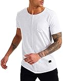 Leif Nelson T-Shirt Herren Sommer Rundhals-Ausschnitt (Weiß, Größe XL), Regular Fit Herren-T-Shirt 100% Baumwolle, Basic Männer T-S