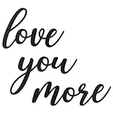 Vivegate Metallschild mit Aufschrift 'Love You More', Wanddekoration, 63,5 x 53,3 cm, schwarz, modern, schön, I Love You More', Wandkunst, Love You More', Wanddekoration, Wandkunst, Aufschrift 'I