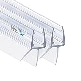 Wellba Premium Duschtür Dichtung (2x 80cm) für 6mm 7mm 8mm gerade Glastür Stärken | Wasserabweisende Duschdichtung oder Duschkabinen-Dichtung mit optimal angeordneten Gummilipp
