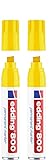 edding 800 Permanentmarker - gelb - 2 Stifte - Keil-Spitze 4-12 mm - für breite Markierungen - wasserfest, schnell-trocknend, wischfest - für Karton, Kunststoff, Holz, Metall, G