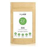 myvial® Zink Tabletten 25mg hochdosiert 365 Stück vegan ohne Zusätze plastikfrei verpackt - Nahrungsergänzungsmittel mit Zink-Bisgly