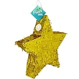 Goodtimes Pinata Stern in Gold 43cm hoch Partyspiel Zum Befüllen mit Süßigkeiten und zerschlagen Als Geschenkidee für Geburtstag Hochzeit JG