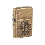 Feuerzeug von Zippo mit Motiv: Baum des Lebens – antikes Messing