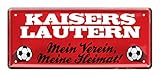 helges-shop Kaiserslautern Fan Blechschild - Retro Fußball Schild - Deko Fanartikel für Wohnzimmer Kinderzimmer Werkstatt - schöne Geschenkidee für große und kleine Lautrer Fussball Fans - 28x12