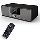 XORO HMT 600 V2 - All-in-One Internetradio mit WLAN, CD-Player, DAB+/FM Radio, Bluetooth, Podcast, USB MP3 Mediaplayer, Spotify Connect, MP3-Streaming (UPnP) Schw