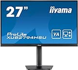 iiyama ProLite XUB2794HSU-B1 68,5cm (27') VA LED-Monitor Full-HD (HDMI, DisplayPort, USB3.0) Ultra-Slim-Line, Höhenverstellung, Pivot, schw