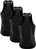 Cadmus Herren 3er-Pack Dry Fit Y-Back Muscle Tank Top, 097# 3er-Pack, schwarz, schwarz, schwarz, L