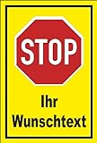 Melis Folienwerkstatt Schild Stop - Halt - Ihr Wunschtext 30x20cm - 3mm Hartschaum – 4 Größen - S00357-001-C