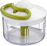 Tefal 5-Sekunden Zerkleinerer K13304, Ohne Strom, Fassungsvermögen: 500 ml, Multizerkleinerer für Gemüse, Obst, Zwiebeln, Nüsse, Knoblauch, Babynahrung, Weiß/Grün/Transp