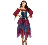 Dreamgirl Damen Kostüm Zigeunerin Gypsy Esmira Kleid rot blau Fasching Karneval S, M, L, XL (L)