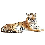 GRAZDesign Wandtattoo Tiger liegend | Wandaufkleber Afrika | Wandsticker Deko Aufkleber 3d - 87x40