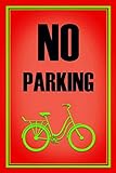 DekoDrom® Holz Schild 20x30 cm No Parking Fahrräder Verboten Bike nicht abstellen Tafel Wand Deko Bar Kneipe Cafe Sammler Geschenk