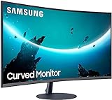 Samsung C27T550FDU 68,58 cm (27 Zoll) Curved Monitor (1.920 x 1.080 Pixel, 16:9 Format, 75 Hz, 4ms, 1000R, dual monitor geeignet, pc monitor, AMD FreeSync) dunkelblaug