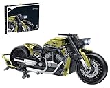 Technik Motorrad für Harlay Davdson Night Rod, 1:5 Motorrad Modellbausatz, 2427 Teile Klemmbausteine Technik Motorrad Set, Kompatibel mit Lego Harley Davidson M