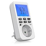 CSL - Digitale Zeitschaltuhr Steckdose 3680W, Timer Steckdose für Innen mit 10 täglichen konfigurierbaren Programmen, LCD Display 2,3 Zoll, Zufallsfunktion für I