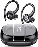 Csasan Bluetooth Kopfhörer Sport, In-Ear Bluetooth 5.3 Kopfhörer mit Ohrhaken, 48Std 3D Stereo CVC 8.0 HD Anruf Kopfhörer Kabellos mit HD Mic, Touch Control, LED-Anzeige, IPX7 Wasserdicht Ohrhö