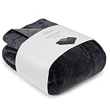 s.Oliver Doublesoft Kuscheldecke 150x200 - super kuschelig & warm, Polyesterflausch Decke dunkelgrau g