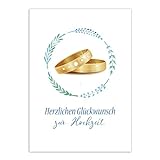 Glückwunschkarte zur Hochzeit/Motiv: Eheringe/mit Umschlag/Hochzeitskarte/Glückw