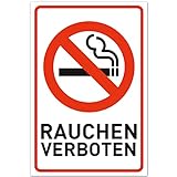 Rauchen Verboten Schild 30x20 cm Kunststoff - UV-Resistent - Für Außen und Innen - Perfekte Alternative zum Nicht Rauchen Aufkleber - Rauchen verboten S