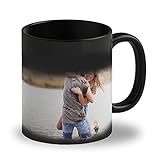 LOOXIS Personalisierte Zaubertasse mit Foto & Text bedruckt, selbst gestalten – Farbwechseltasse, Magic Mug, Thermobeschichtung, 325ml, Keramik - Geschenkidee Männer, Frauen – Innen schw