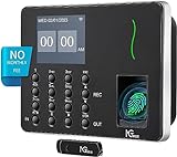 NGTeco Biometrische Fingerabdruck-Stempeluhr Maschine Zeituhr Recorder Mitarbeiter Check-in Time Clock W3