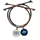Bestchong Somalia Afrika National Emblem Armband Seil Handkette Leder Erde Armband, M, M