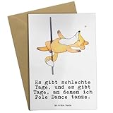 Mr. & Mrs. Panda Grußkarte Poledance Tage - Geschenk, Hobby, Klappkarte, Pole Dance, Schenken, Einladungskarte, Danke, Tanz, Glückwunschkarte,
