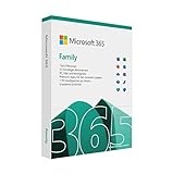 Microsoft 365 Family (inkl. Microsoft Defender) | 6 Nutzer | Mehrere PCs/Macs, Tablets und mobile Geräte | 1 Jahresabonnement |Box