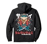 Japanischer Frosch Samurai Krieger Ukiyo Samurai Kröte Rückdruck Pullover H
