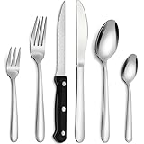 Bestdin Besteck Set mit Steakmesser, 72 teilig Besteck Set 12 Personen, Edelstahl Besteckset mit Messer Gabel Löffel, Hochwertiges Besteck für Haus/Party/Restaurant, Hochglanzpoliert&Spü