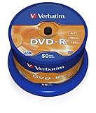 Verbatim DVD-R 16x Matt Silver 4.7GB, 50er Pack Spindel, DVD Rohlinge beschreibbar, 16-fache Brenngeschwindigkeit & Hardcoat Scratch Guard, DVD-R Rohlinge, DVD leer, Rohlinge DVD