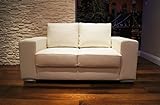 Quattro Meble Weiß Echtleder 2 Sitzer Sofa California Breite 160cm Ledersofa Echt Leder Couch große Farbauswahl !!!