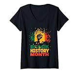 Damen PNG Black History Month Pride Afroamerikaner T-Shirt mit V