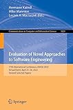 Evaluation of Novel Approaches to Software Engineering: 17th International Conference, ENASE 2022, Virtual Event, April 25–26, 2022, Revised Selected Papers ... Science Book 1829) (English Edition)