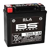 BS Battery 300841 12N5.5-4A AGM SLA Motorrad Batterie, Schw