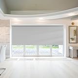 Rollo Für Fenster 60 x 200 cm, Blickdicht Sichtschutz Sonnenschutz, Rollos Für Fenster Innen, inkl. Befestigungsmaterial, für Dachfenster, Hellg