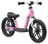 BIKESTAR Extra leichtes Kinder Laufrad mit Trittbrett für Jungen, Mädchen ab 3-4 Jahre | 12 Zoll Lauflernrad Eco Classic | Pink