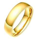 Ringe Edelstahl Männer Frauen, Unisex Ring Personalisiert 5MM Glatt Bandring Freundschaftsringe Gold Ringe Nickelfrei Gr.57 (18.1)