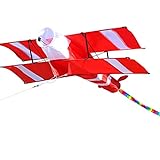 dsfen 3D-Drachen-Flugzeug-Drachen Riesiger Doppeldecker-Drachen Riesen-Flugdrachen Super Size Polyester 3D-Flugzeug-D