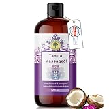 GRÜNE VALERIE® XXL 500 ML Tantra - Massageöl - mit fruchtigem Kokos - |[DERMATEST: EXELLENT] - Relax! | Qualitäts Öl aus I
