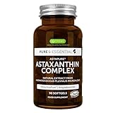 Astaxanthin Komplex, vegane & natürliche Antioxidantien, 4mg Astaxanthin + Zeaxanthin und Lutein aus Algen, 90 Weichkapseln, von Ig