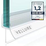 Vellure® Duschdichtung - NEU Premium Dichtung Dusche Glastür - Langlebige Duschtürdichtung unten, Gummilippe für Duschtüren (1x für Glasstärke 6mm - Universallänge bis 100cm)